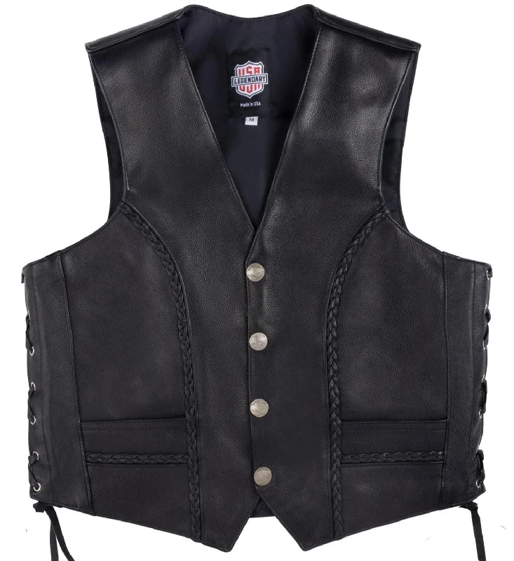 Legendary 'Gunslinger' Men's Motorcycle Leather Vest