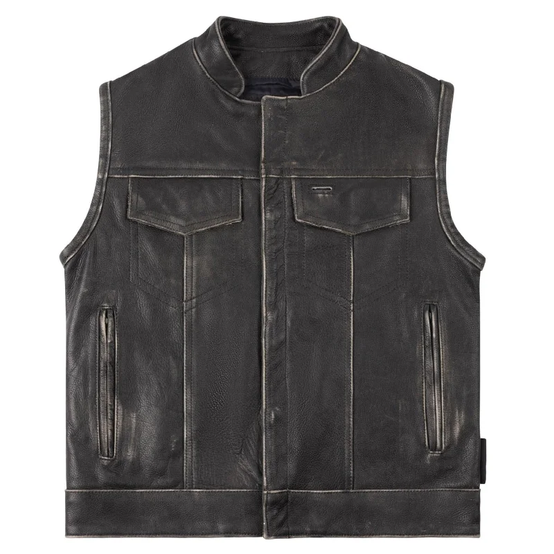 Legendary 'Reckless Outlaw' Men's Aged Leather Motorcycle Vest