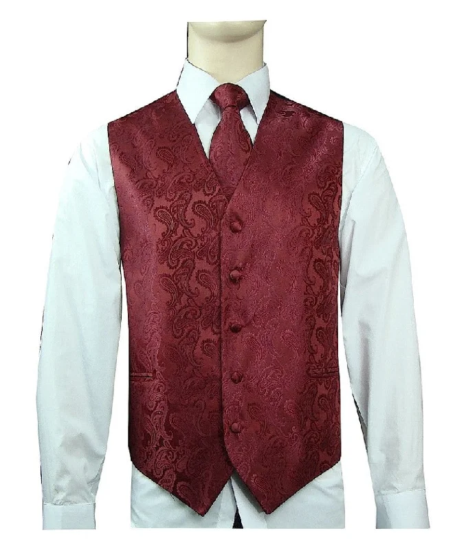 Men's 20-1 Microfiber Paisley Vest, Tie & Hanky