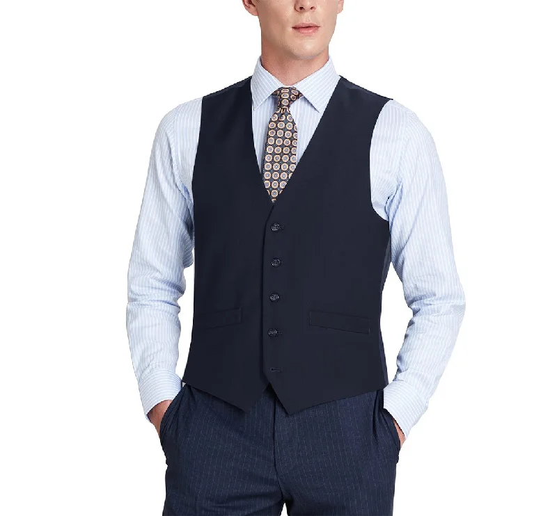 Renoir 201-2 Men's Classic Fit Suit Separate Vest - Navy