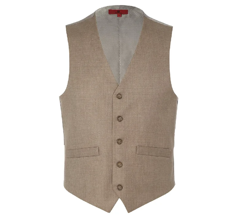 Renoir 202-3 Men's Classic Fit Suit Separate Vest - Taupe