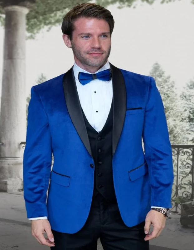 Blue Prom Suit - Blue Homecoming Outfits For Guys Velvet Jacket Royal Blue