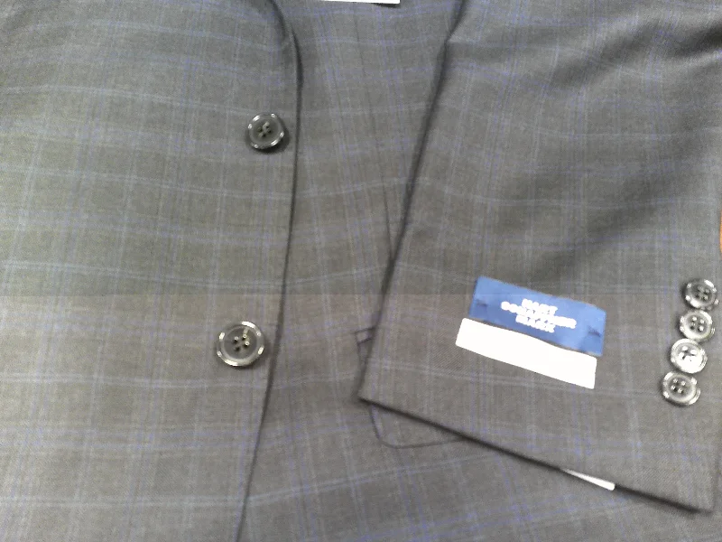 Hart Schaffner Marx Charcoal/Periwinkle Windowpane Suit