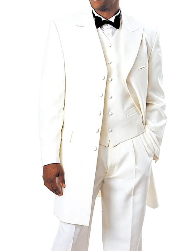 Mens Long Tuxedo Zoot Suit in Ivory