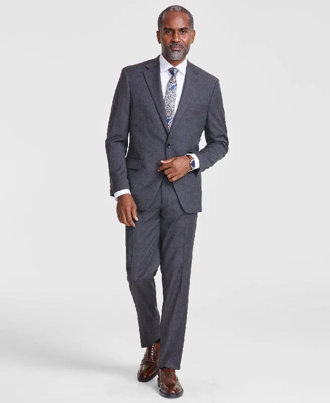 Tallia Slim Fit Grey Sharkskin Suit Separates