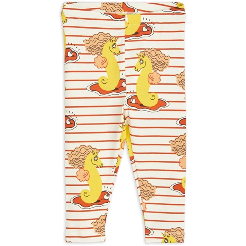 Mini Rodini Unicorn Seahorse AOP Baby Leggings Red