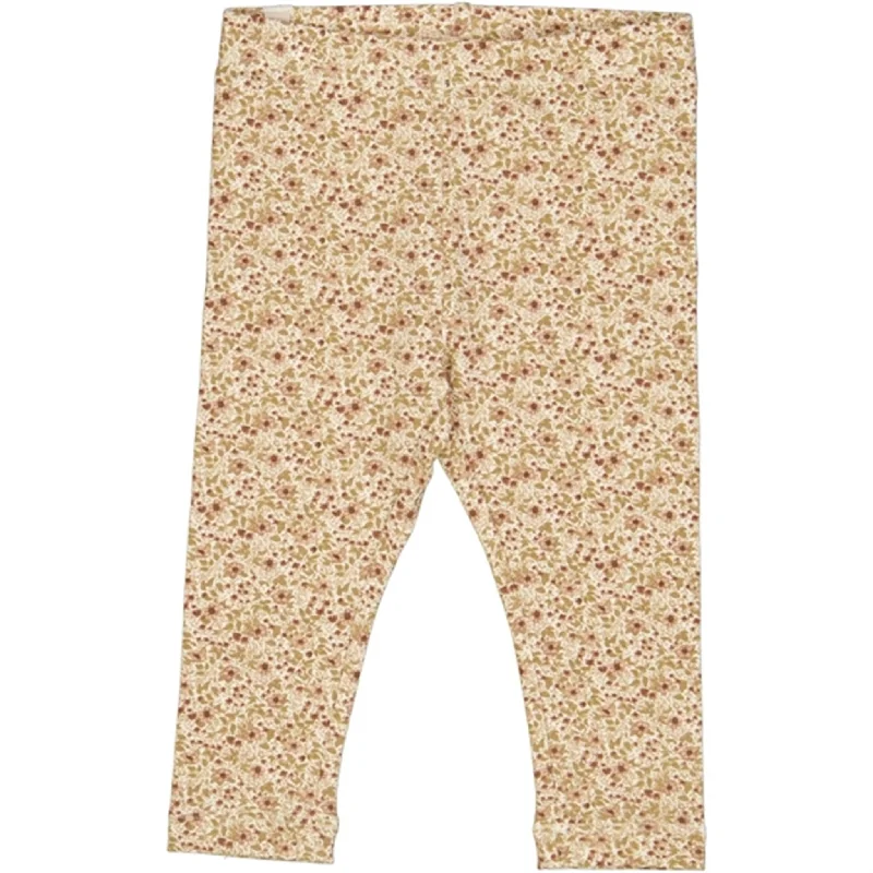 Wheat Eggshell Flowers Jersey Leggings