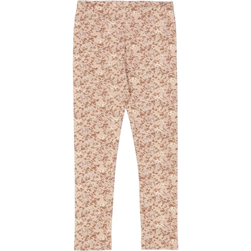 Wheat Pale Lilac Flowers Jersey Leggings