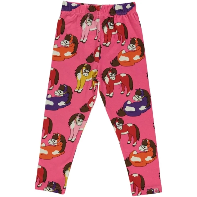 Småfolk Pink Horse Leggings