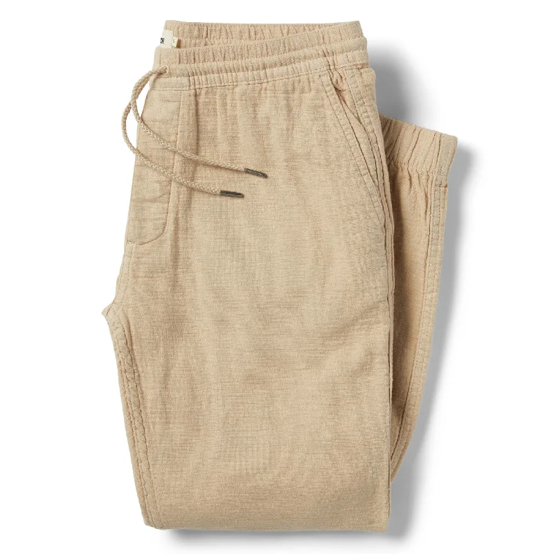 The Apres Pant in Khaki Double Cloth