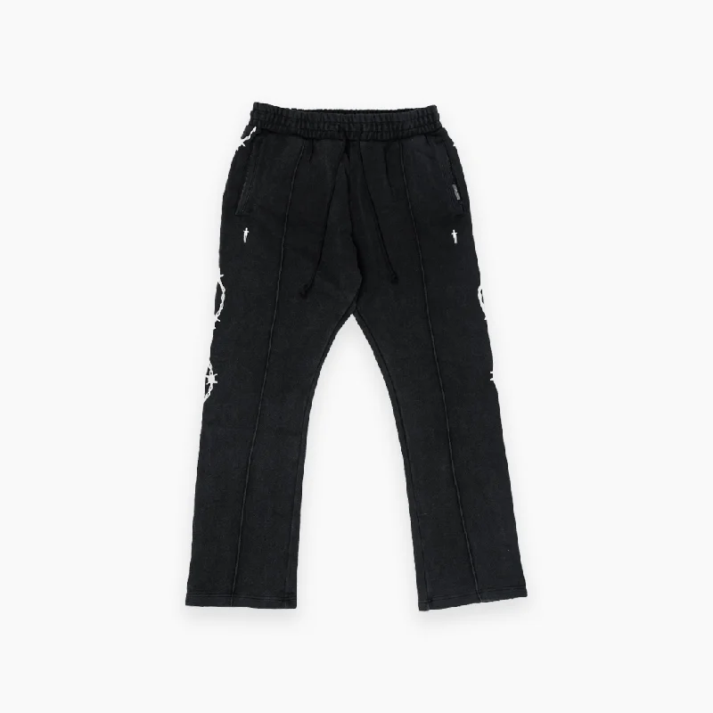 BARBED-WIRE PLEATED SWEATPANTS - VINTAGE BLACK