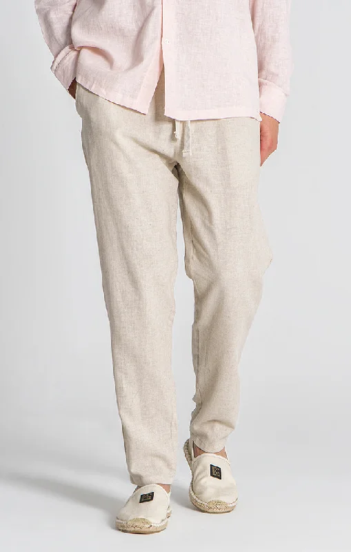 Beige Linen Pants