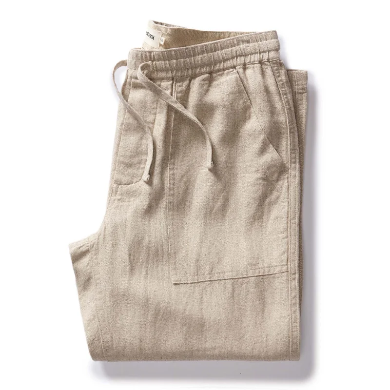 The Breakwater Pant in Natural Herringbone