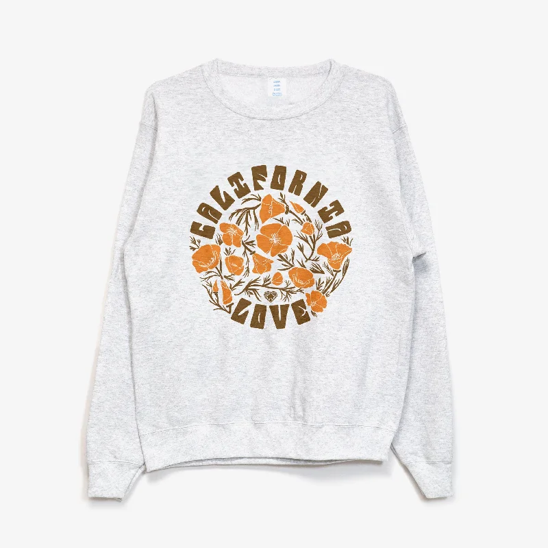 California Poppy Love Thrifty Crew Sweatshirt