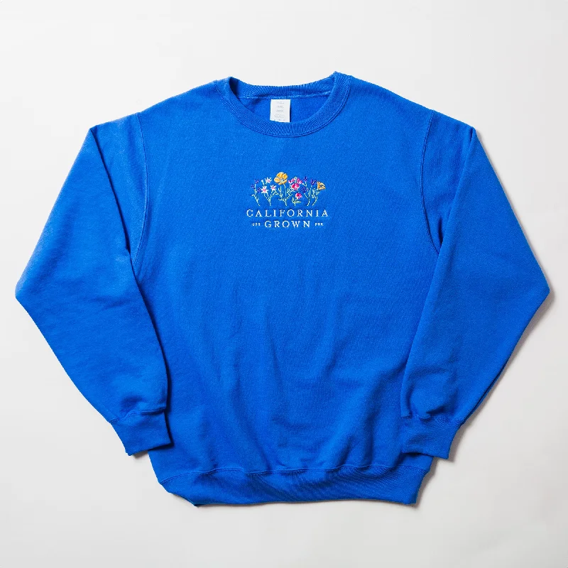 California Wildflowers Embroidered Thrifty Crew Sweatshirt