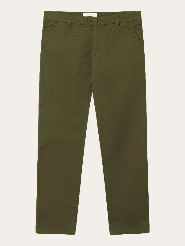 CHUCK regular chino poplin pant - Burned Olive