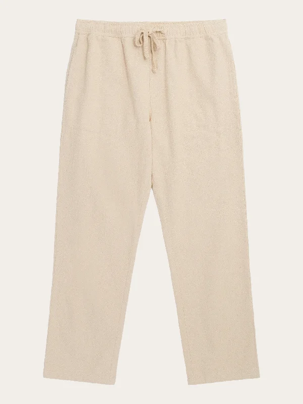 FIG loose crushed cotton pants - GOTS/Vegan - Light feather gray