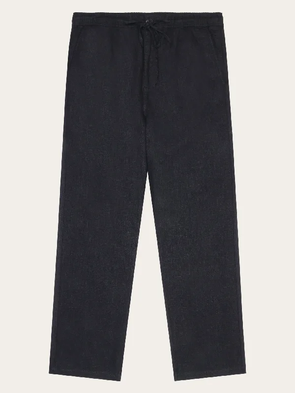 Loose linen pant - Black Jet