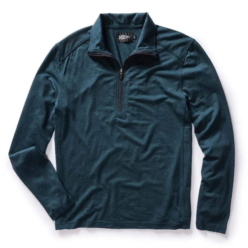 The Merino Half Zip in Forest