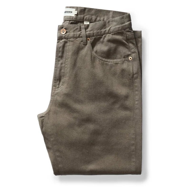 The Slim All Day Pant in Fatigue Olive Selvage Denim