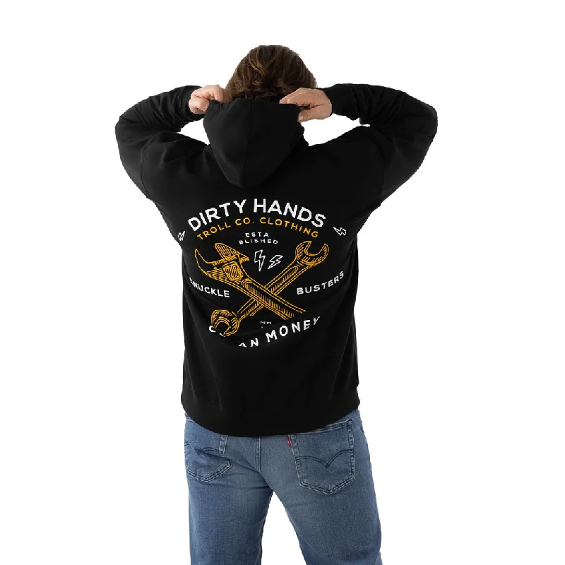 Troll Co. Men's Twisting Wrenches "Dirty Hands Clean Money" Graphic Hoodie